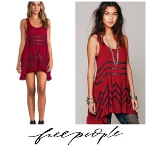Free People lace voile ruffle dress flowy boho fun